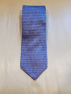 Ziggurat By Mulberry Neckwear Men's Blue Textured Pattern Dress Tie